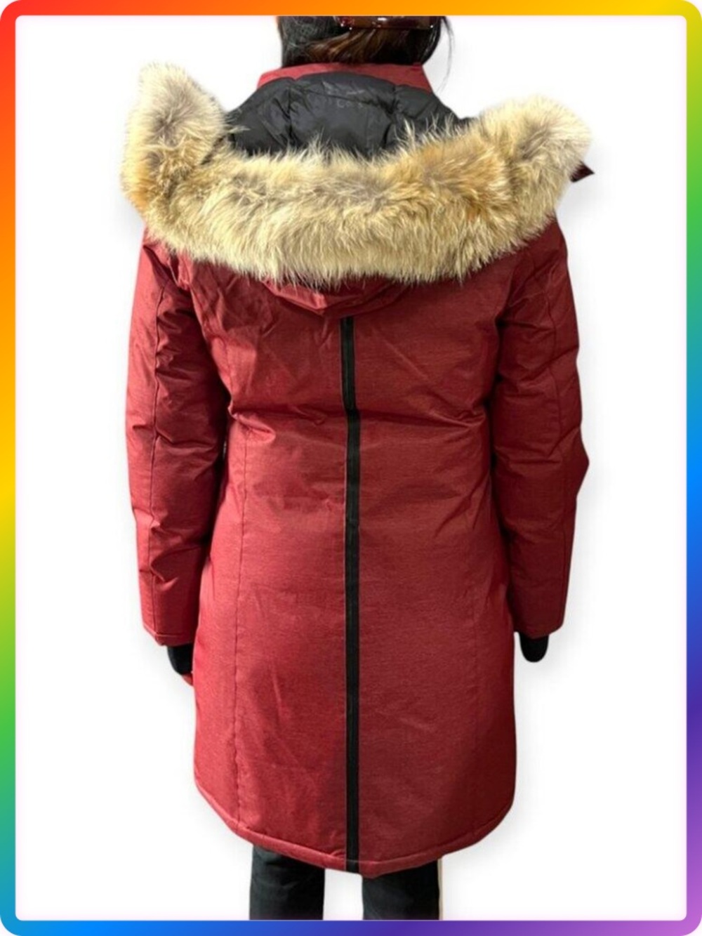 Triple F.A.T. Goose Down Fur Hood Parka Jacket Maroon Size XS Puffer NWT